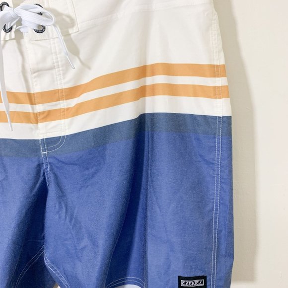 Ezekiel striped colorblock board swim shorts 38 - Picture 2 of 5